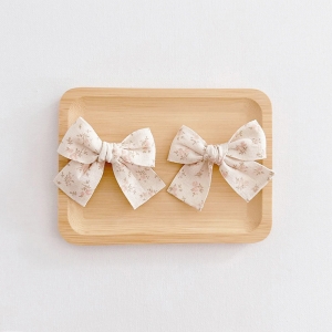 Girl Hair Clip Bow Floral CNY Pair (GHP6405)